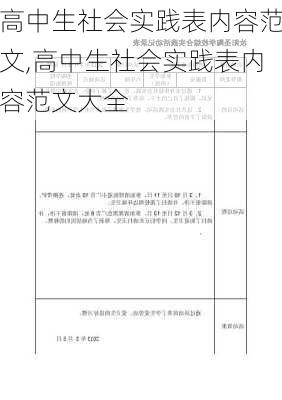 高中生社会实践表内容范文,高中生社会实践表内容范文大全