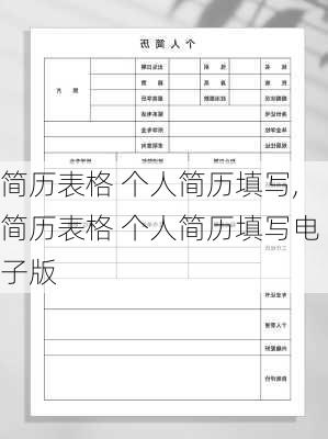简历表格 个人简历填写,简历表格 个人简历填写电子版