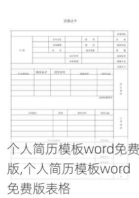 个人简历模板word免费版,个人简历模板word免费版表格