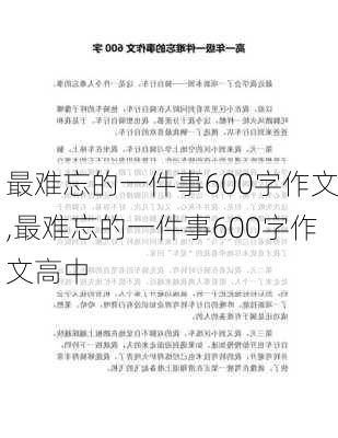 最难忘的一件事600字作文,最难忘的一件事600字作文高中