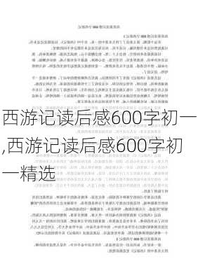 西游记读后感600字初一,西游记读后感600字初一精选