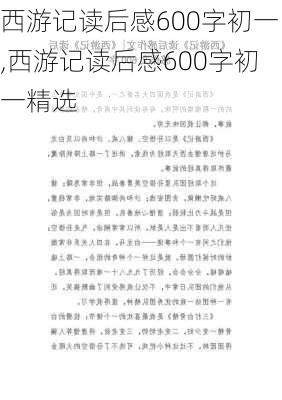 西游记读后感600字初一,西游记读后感600字初一精选