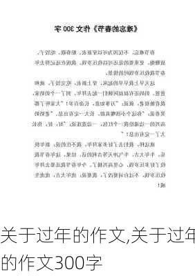 关于过年的作文,关于过年的作文300字