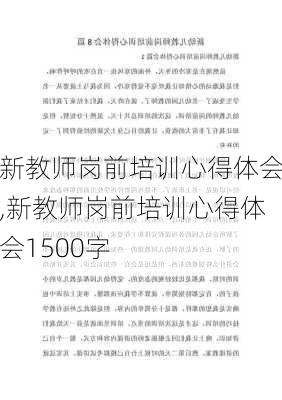 新教师岗前培训心得体会,新教师岗前培训心得体会1500字