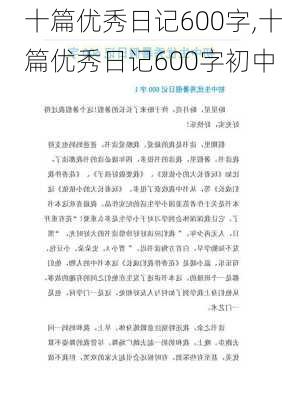 十篇优秀日记600字,十篇优秀日记600字初中