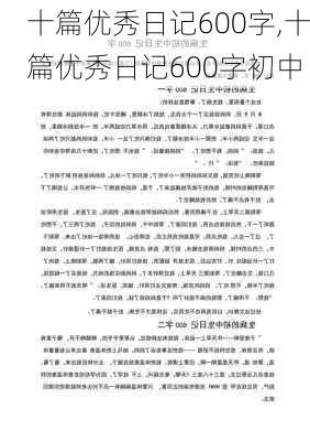 十篇优秀日记600字,十篇优秀日记600字初中