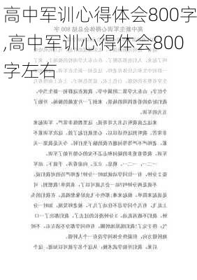 高中军训心得体会800字,高中军训心得体会800字左右