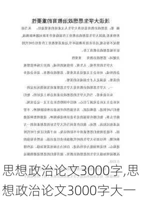 思想政治论文3000字,思想政治论文3000字大一