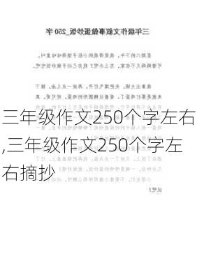 三年级作文250个字左右,三年级作文250个字左右摘抄