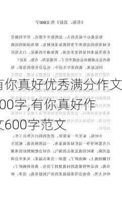 有你真好优秀满分作文600字,有你真好作文600字范文