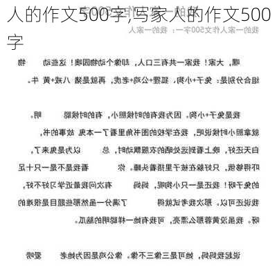 人的作文500字,写家人的作文500字