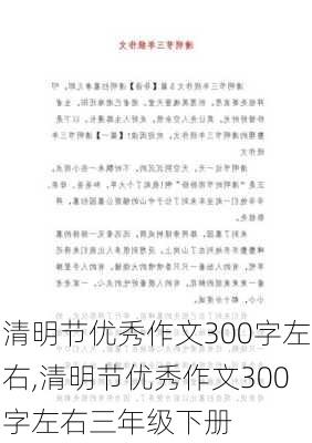 清明节优秀作文300字左右,清明节优秀作文300字左右三年级下册