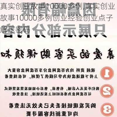 真实创业故事10000多例,真实创业故事10000多例创业经验创业点子 解压密码