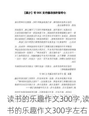 读书的乐趣作文300字,读书的乐趣作文300字左右