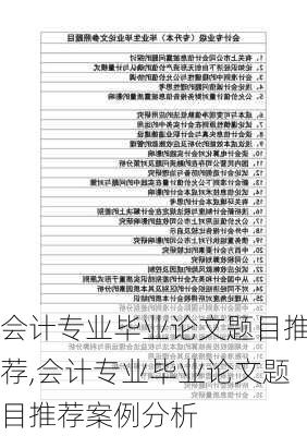 会计专业毕业论文题目推荐,会计专业毕业论文题目推荐案例分析