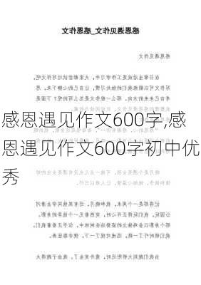 感恩遇见作文600字,感恩遇见作文600字初中优秀