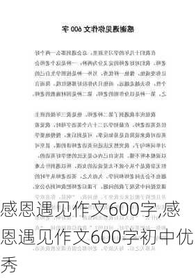 感恩遇见作文600字,感恩遇见作文600字初中优秀