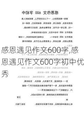 感恩遇见作文600字,感恩遇见作文600字初中优秀