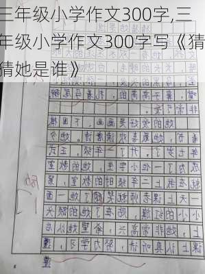 三年级小学作文300字,三年级小学作文300字写《猜猜她是谁》