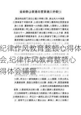 纪律作风教育整顿心得体会,纪律作风教育整顿心得体会辅警