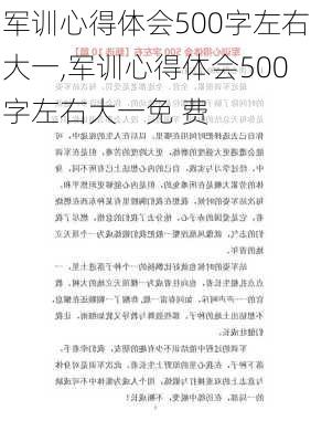 军训心得体会500字左右大一,军训心得体会500字左右大一免 费