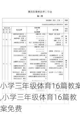 小学三年级体育16篇教案,小学三年级体育16篇教案免费