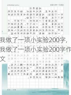 我做了一项小实验200字,我做了一项小实验200字作文