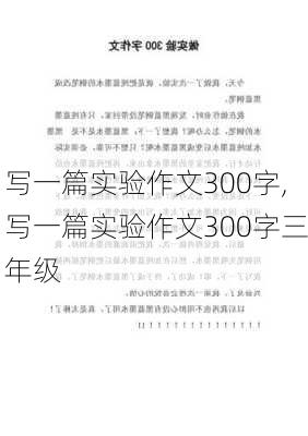 写一篇实验作文300字,写一篇实验作文300字三年级