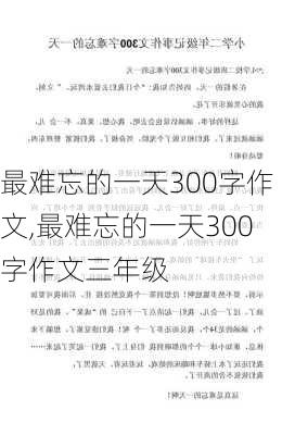 最难忘的一天300字作文,最难忘的一天300字作文三年级