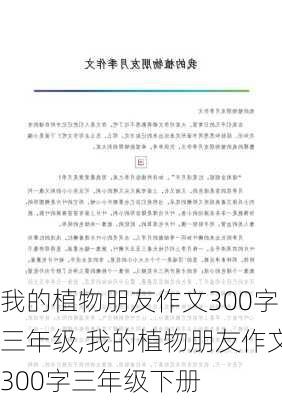 我的植物朋友作文300字三年级,我的植物朋友作文300字三年级下册