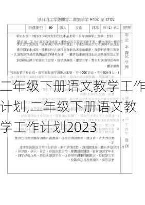 二年级下册语文教学工作计划,二年级下册语文教学工作计划2023