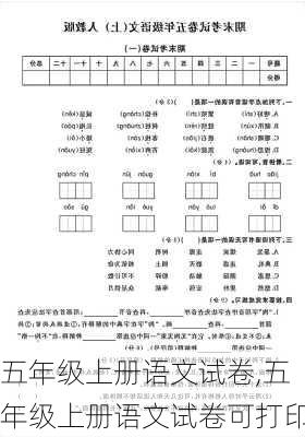 五年级上册语文试卷,五年级上册语文试卷可打印