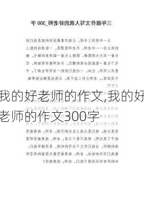 我的好老师的作文,我的好老师的作文300字