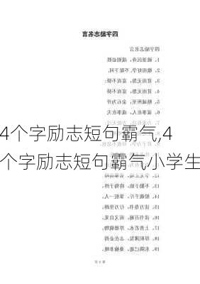 4个字励志短句霸气,4个字励志短句霸气小学生