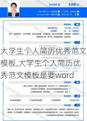 大学生个人简历优秀范文模板,大学生个人简历优秀范文模板是要word