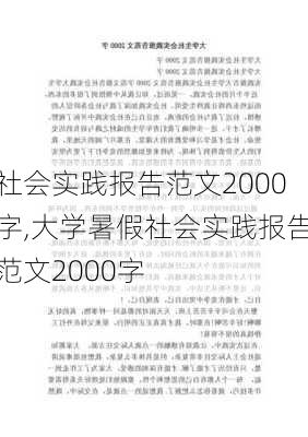 社会实践报告范文2000字,大学暑假社会实践报告范文2000字