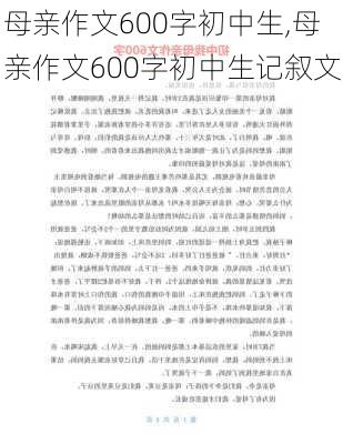 母亲作文600字初中生,母亲作文600字初中生记叙文