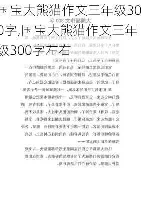 国宝大熊猫作文三年级300字,国宝大熊猫作文三年级300字左右