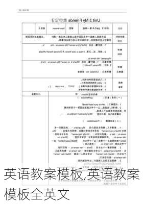 英语教案模板,英语教案模板全英文