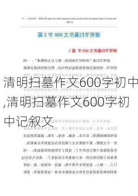 清明扫墓作文600字初中,清明扫墓作文600字初中记叙文