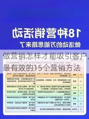 做营销怎样才能吸引客户,最有效的15个营销方法