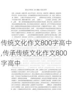 传统文化作文800字高中,传承传统文化作文800字高中