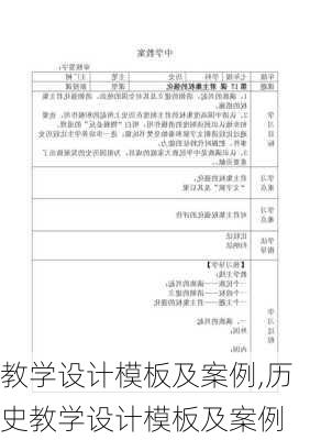 教学设计模板及案例,历史教学设计模板及案例