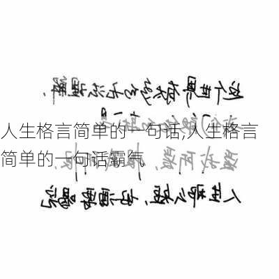 人生格言简单的一句话,人生格言简单的一句话霸气