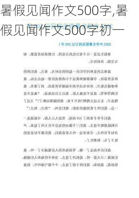 暑假见闻作文500字,暑假见闻作文500字初一