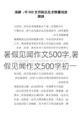 暑假见闻作文500字,暑假见闻作文500字初一