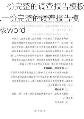 一份完整的调查报告模板,一份完整的调查报告模板word