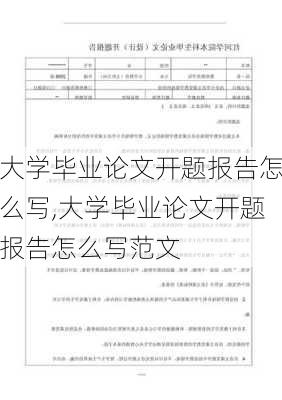 大学毕业论文开题报告怎么写,大学毕业论文开题报告怎么写范文