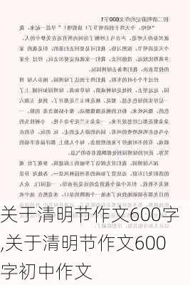 关于清明节作文600字,关于清明节作文600字初中作文