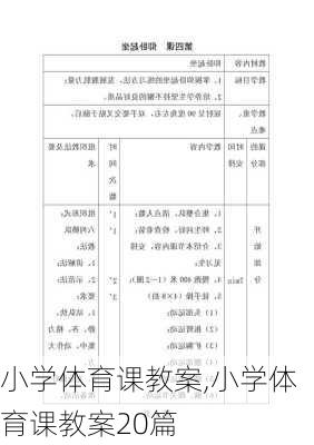 小学体育课教案,小学体育课教案20篇